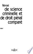Revue de science criminelle et de droit pénal comparé