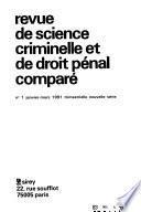 Revue de science criminelle et de droit pénal comparé