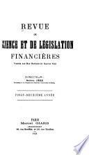 Revue de science et de législation financières