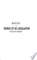 Revue de science et de législation financières
