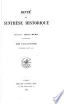 Revue de synthèse historique