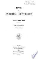 Revue de synthèse historique