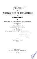 Revue de théologie et de philosophie ...