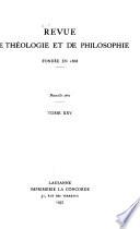 Revue de théologie et de philosophie