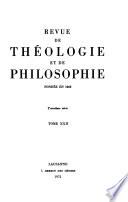 Revue de théologie et de philosophie