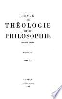 Revue de théologie et de philosophie