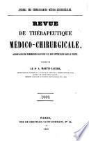 Revue de thérapeutique medico-chirurgicale