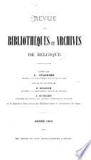 Revue des Bibliothèques et Archives de Belgique