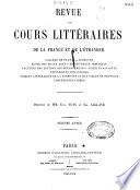 Revue des Cours Litteraires de la France et de L'Etranger