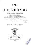 Revue des cours litteraires de la France et de l'etranger litterature, philosophie, theologie, eloquence..