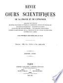 Revue des cours scientifiques de la France et de l'étranger