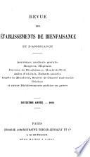 Revue des établissements de bienfaisance et d'assistance