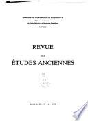 Revue des études anciennes