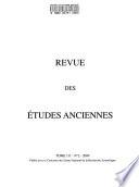 Revue des études anciennes