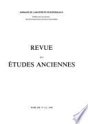 Revue des études anciennes