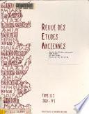 Revue des études anciennes