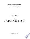 Revue des études anciennes