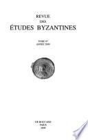 Revue des études byzantines