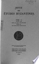 Revue des études byzantines