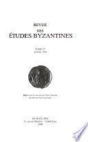 Revue des études byzantines