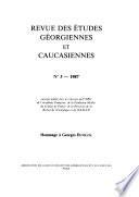 Revue des études géorgiennes et caucasiennes