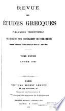 Revue des études grecques