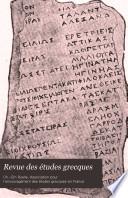Revue des études grecques