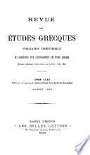 Revue des études grecques
