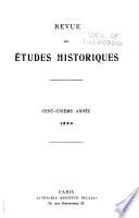 Revue des ëtudes historiques