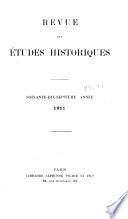 Revue des études historiques