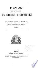 Revue des études historiques