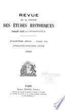 Revue des études historiques