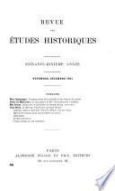 Revue des ëtudes historiques