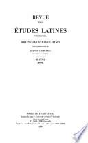 Revue des études latines