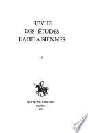 Revue des etudes rabelaisiennes