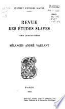 Revue des études slaves