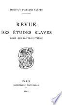 Revue des études slaves
