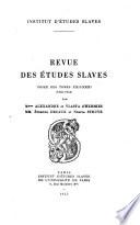 Revue des études slaves