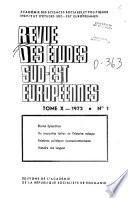 Revue Des Études Sud-est Européennes