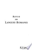 Revue des langues romanes