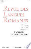 Revue des langues romanes