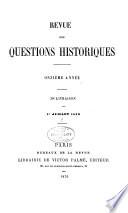 Revue des questions historiques