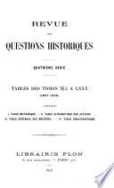 Revue des questions historiques
