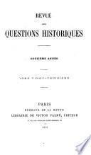 Revue des questions historiques