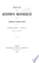 Revue des questions historiques