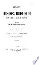 Revue des questions historiques: Les origines du servage