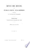 Revue des revues et publications d'académies relatives à l'antiquité classique