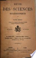 Revue des sciences ecclésiastiques