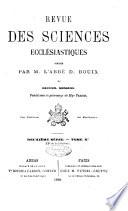 Revue des sciences ecclésiastiques