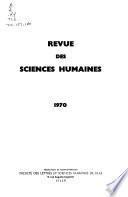 Revue des sciences humaines